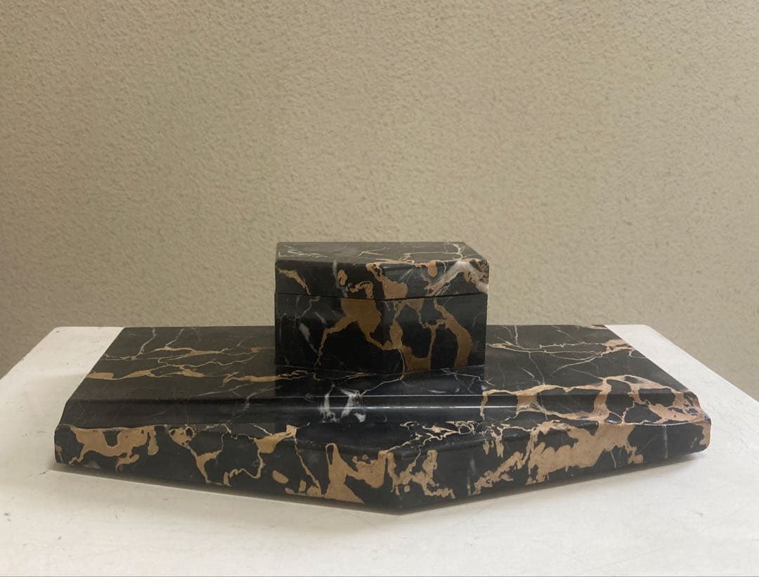 値下げ　フランス　アンティーク　ネロポルトロ　大理石　ペン置き　インク　イタリア