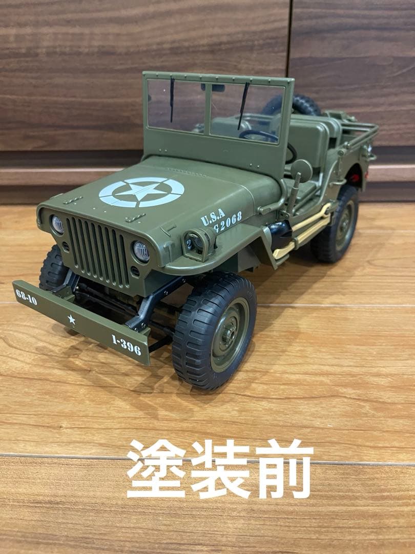 限界値下げウィリスジープ1/10ラジコンc8815ミリタリーウェザリングカスタム