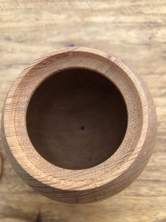 茶筒　茶道具　天然木　義雄作