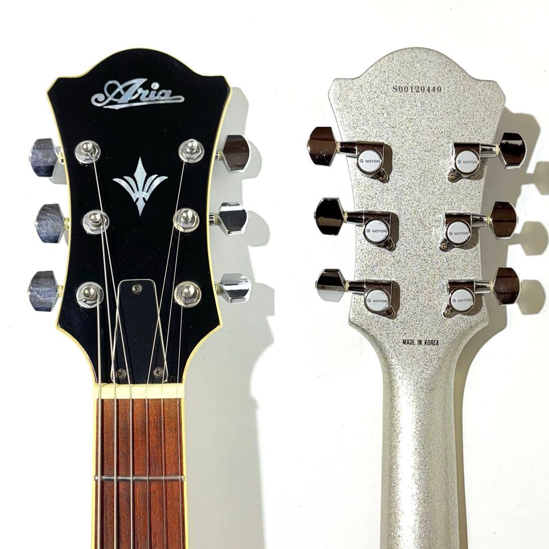 【極美品】Aria FA80-SP シルバースパークル フルアコ エレキギター