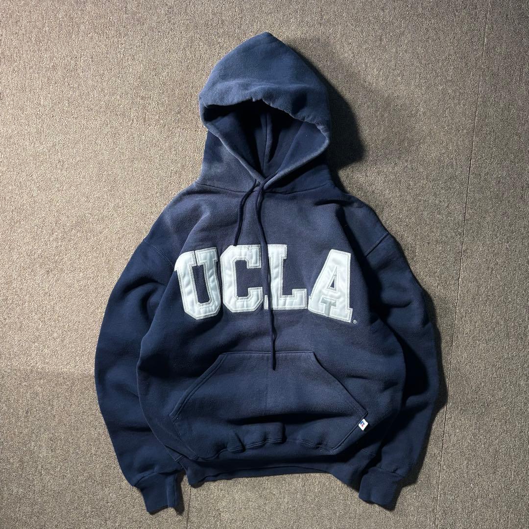 RUSSELL ラッセル 鬼フェード スウェット パーカー UCLA M ナス紺