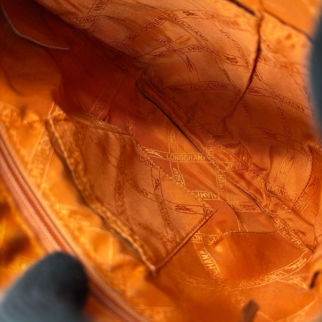 【ヴィンテージ】ロンシャン　ショルダーバッグ　オールレザー　ブラウン　斜め掛け