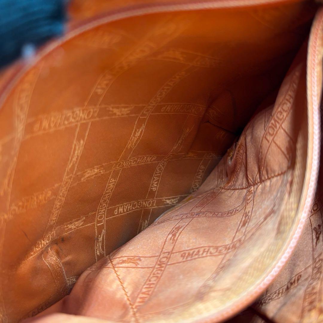 【ヴィンテージ】ロンシャン　ショルダーバッグ　オールレザー　ブラウン　斜め掛け