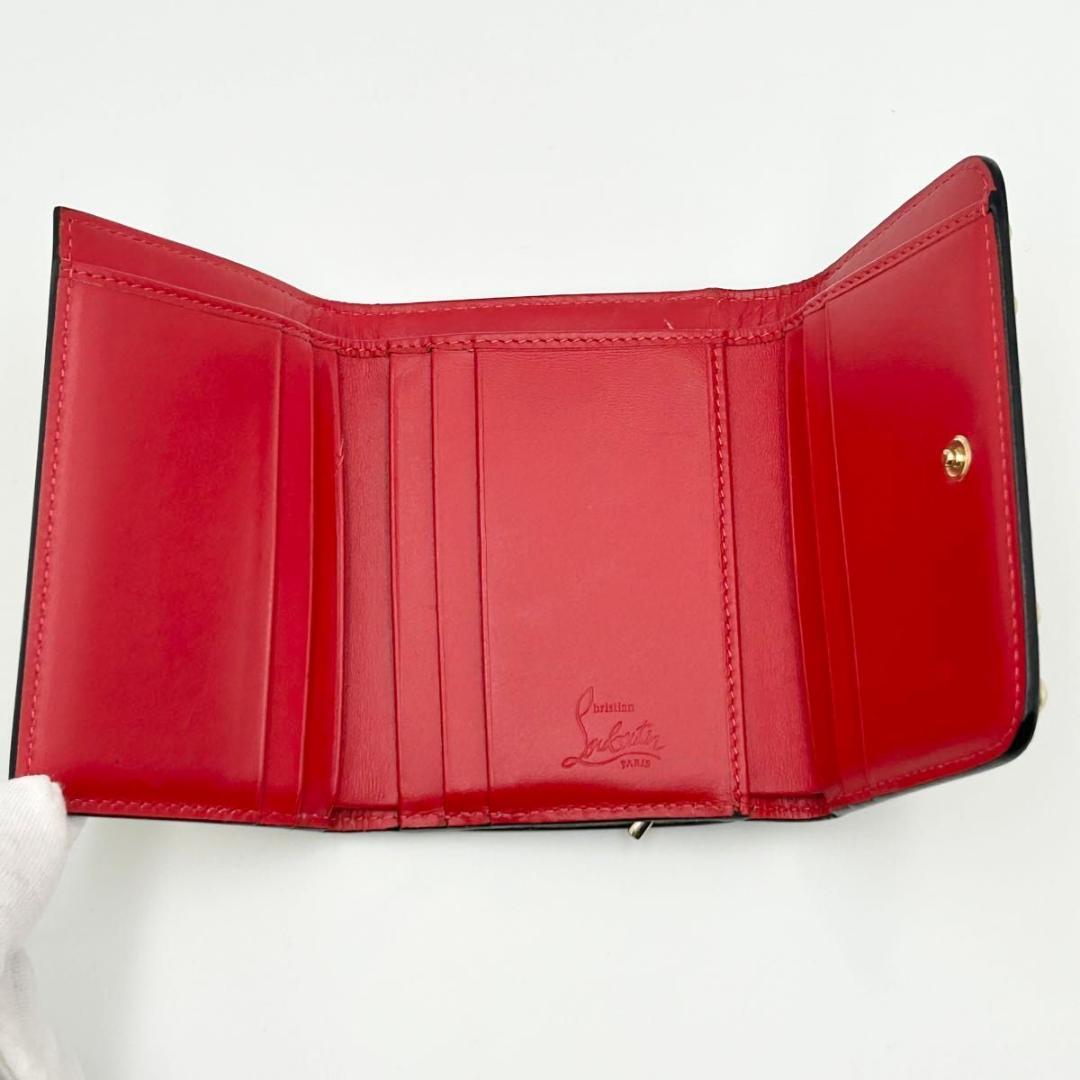 クリスチャン ルブタン マカロン ゴールド スタッズ 三つ折り財布
