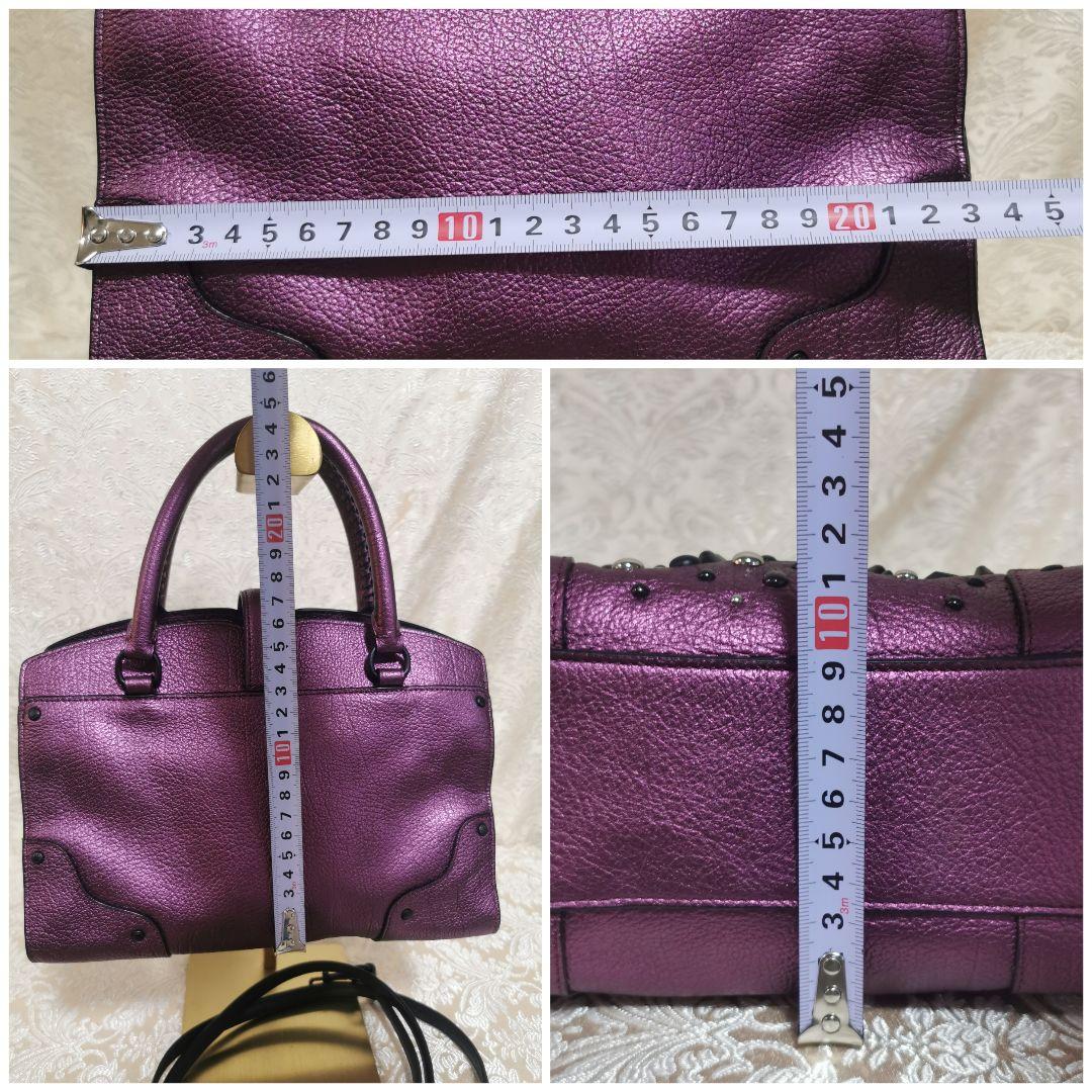 希少　コーチ　COACH　メタリック　パール　2WAY　ショルダー　ハンドバッグ