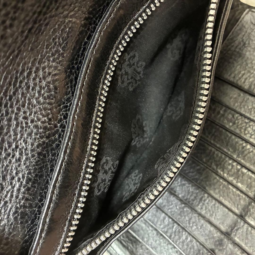 【専用】CHROME HEARTSクロムハーツ ウェーブウォレットブラックレザー