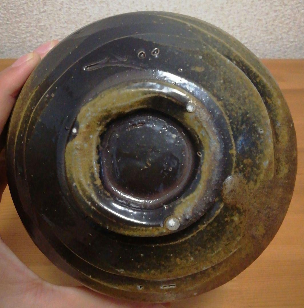 伊勢崎創作　備前焼　黒　茶碗　共箱　略歴付　茶道具