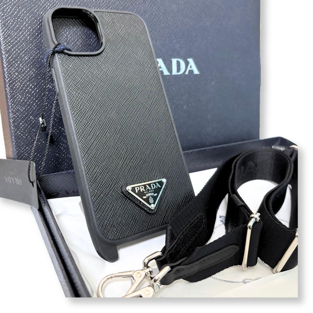 プラダ　iPhoneケース　ショルダー　スマホケース　レザー　PRADA
