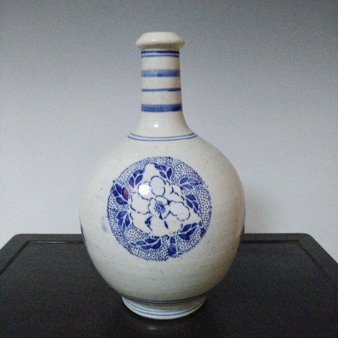 NO612 会津本郷焼　印版徳利　幕末～明治