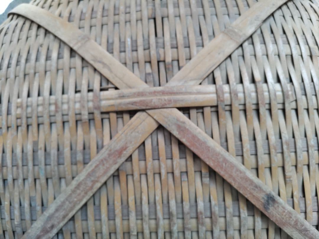 昭和レトロ　特大　丸型　竹ザル　竹かご　竹細工