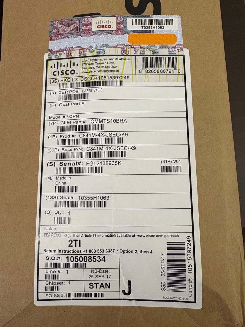 う*』様 Cisco C841M-4X-JSEC/K9 ネットワーク機器 新品