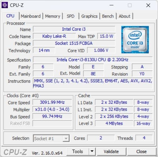 Dynabook D83/DN i3-8130U メモリ8GB SSD128GB