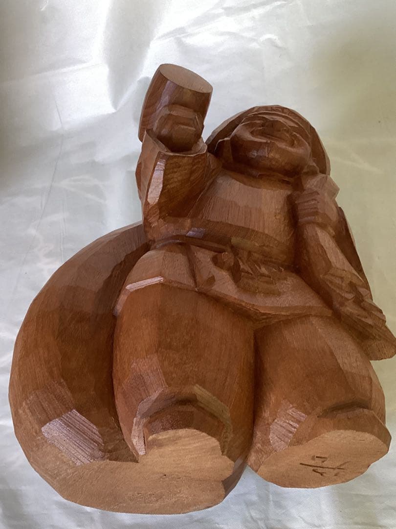 讃岐一刀彫　彫刻家　近藤宏・作　大黒天　縁起物　商売繁盛　木箱付　木製 福の神
