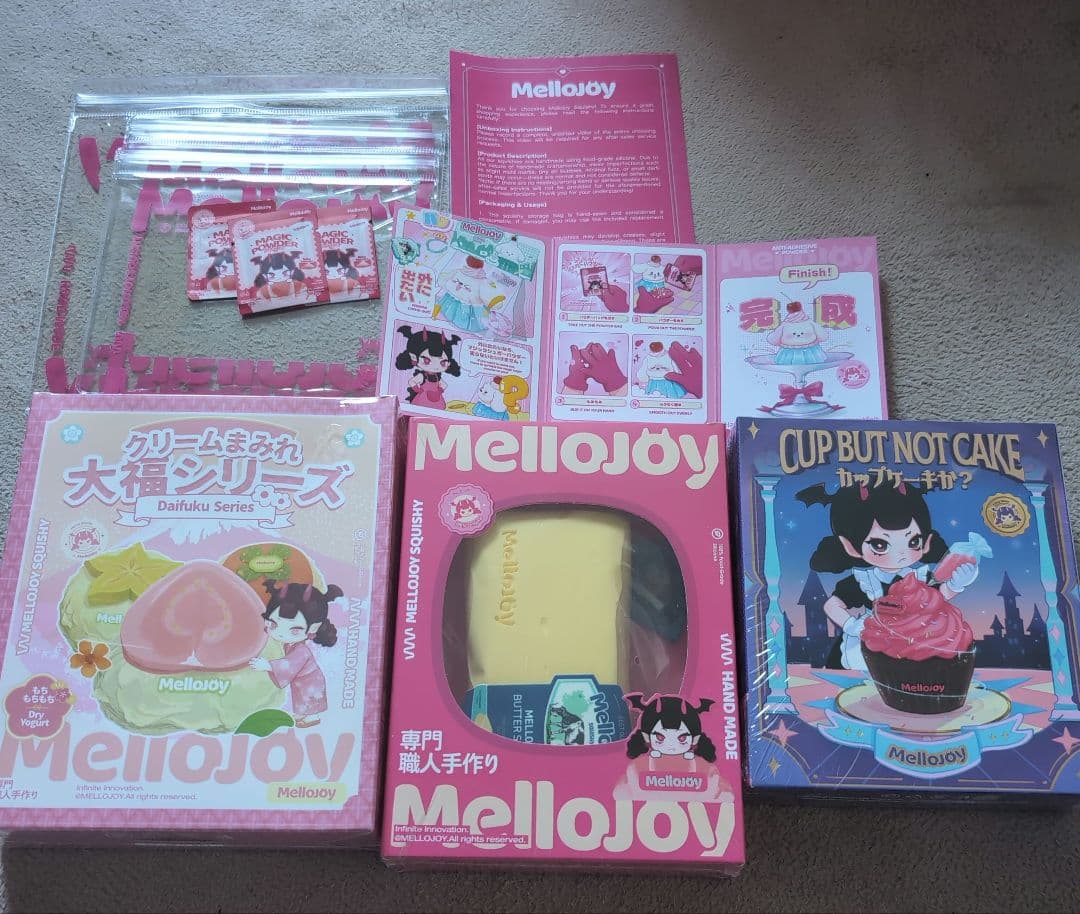 mellojoy　　スクイーズ　バター　大福　カップケーキ　三点セット　未開封