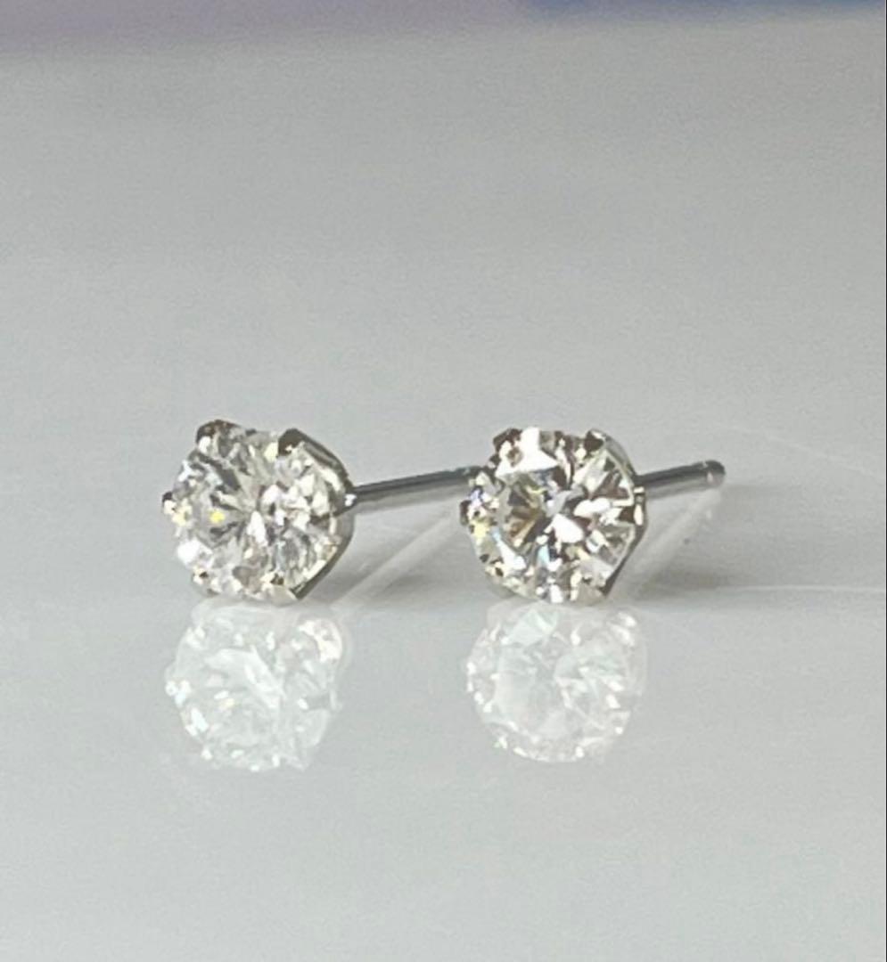D SI2 VG ダイヤモンドピアス 0.4ct 鑑定書付き