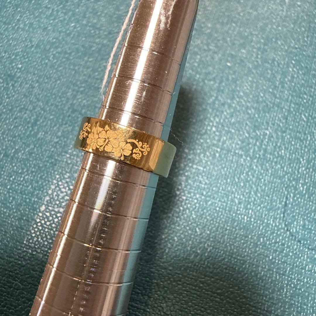 18金 花柄リング 4号 toe ring 1.5g