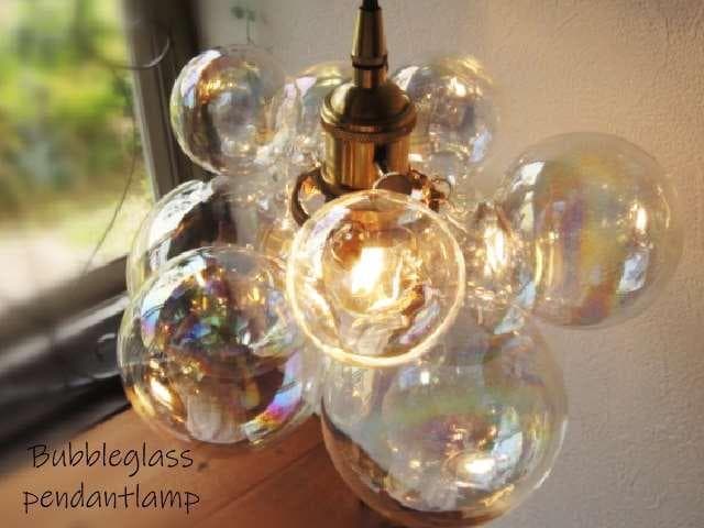 訳特　シーリングカバーつき　バブルガラスペンダントライトシャボン玉ランプ
