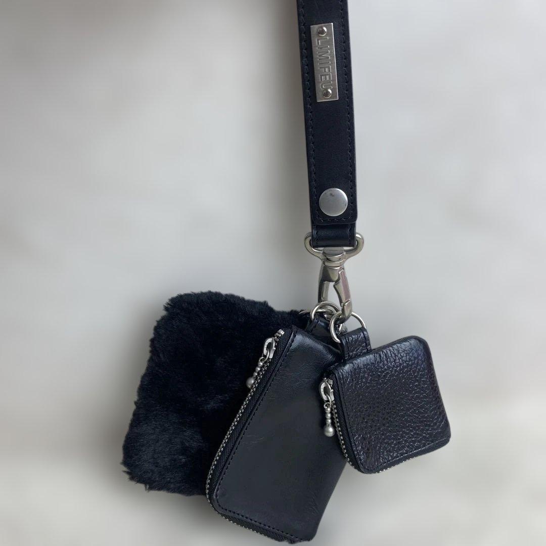 LIMIFEU リミフゥ3pouch leather キーホルダー　BLACK