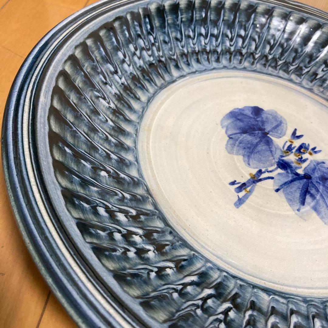 羽島焼 小河原勝康 大皿 幅約40センチ 皿 鉢 飾り皿 共箱