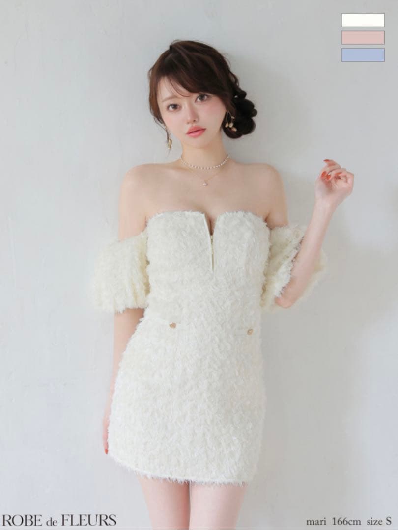 ROBE de FLEURS オフショルダードレス S