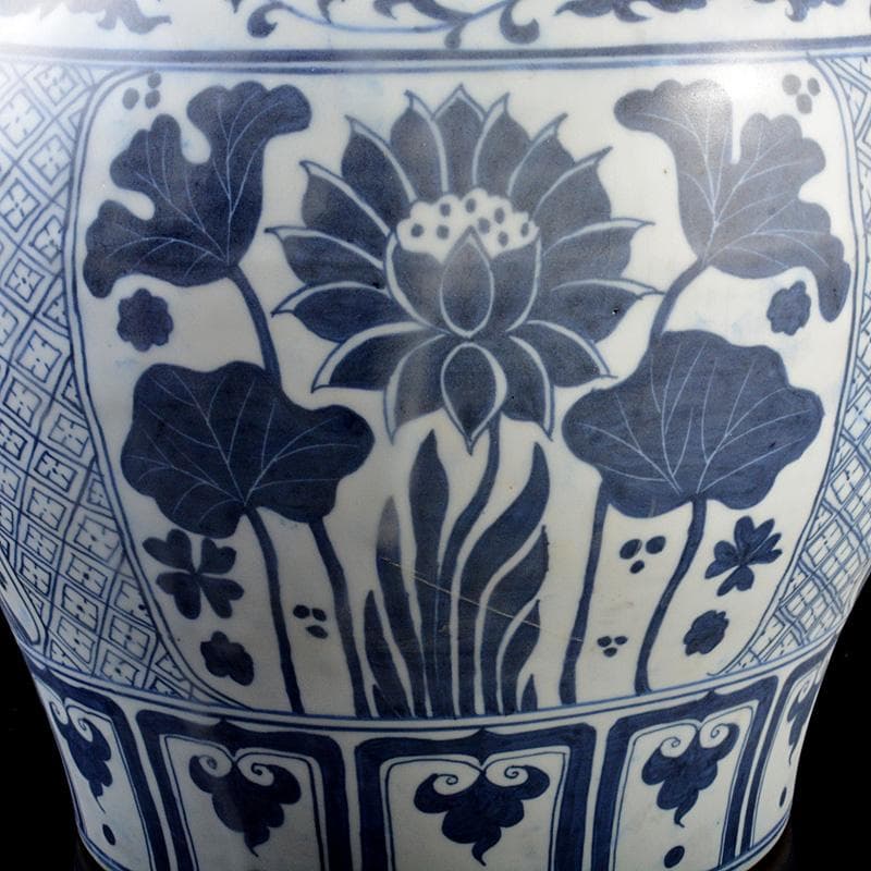 中国　青花　花卉魚藻文瓶　壷　C　R5596C