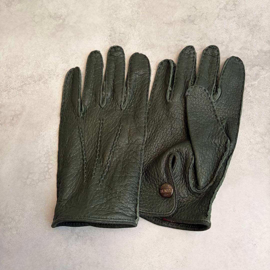 【美品✨レアカラー】デンツ ペッカリー アンライニング グローブ 8 カーキ