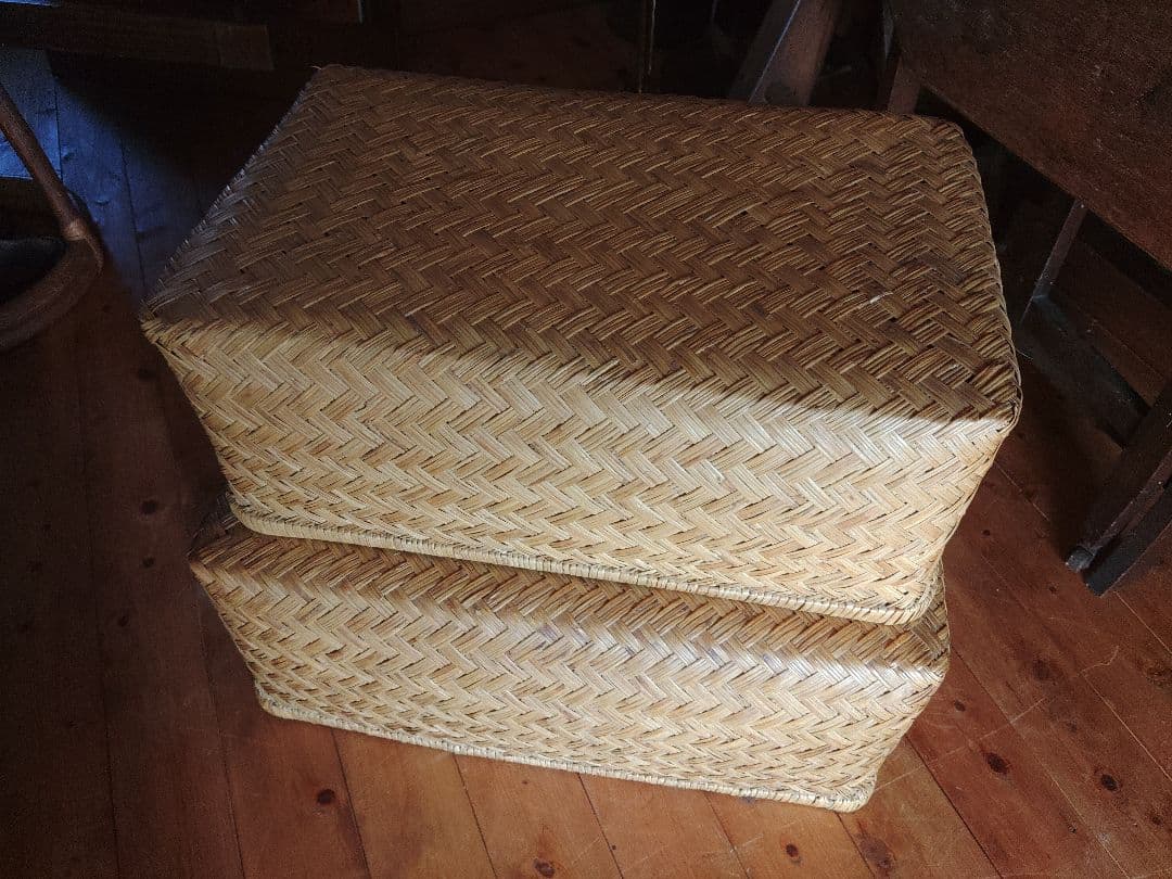 古民具 こうり レトロ　竹行李 柳行李 収納箱 衣装箱 小物入れ 雑貨