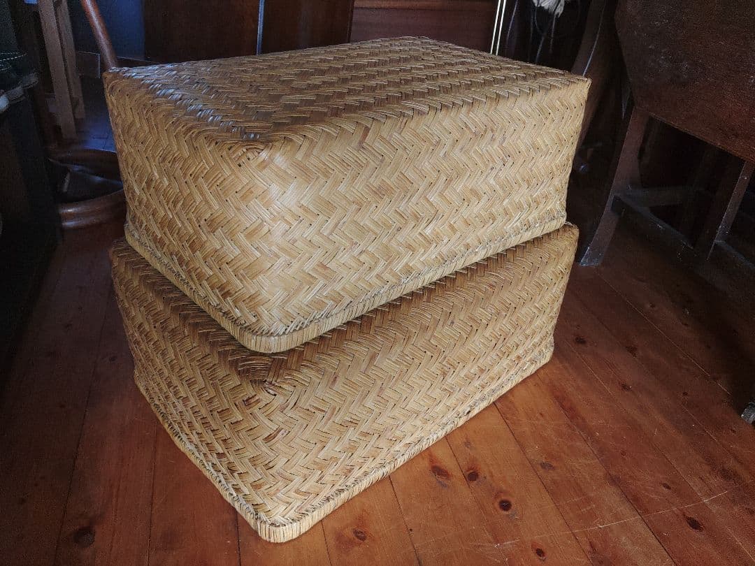 古民具 こうり レトロ　竹行李 柳行李 収納箱 衣装箱 小物入れ 雑貨