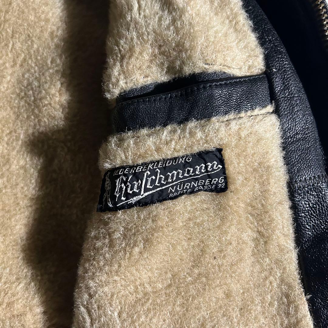 50s~60s VINTAGE ドイツ ジップシングルレザージャケット riri