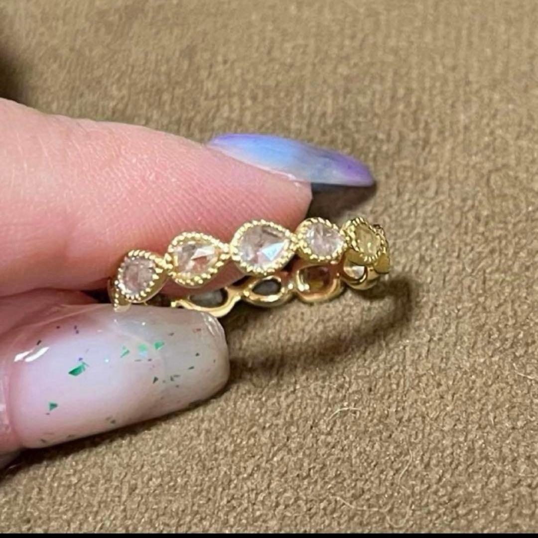 1点もの　k18 ローズカットダイヤモンド　フルエタニティリング　１３号