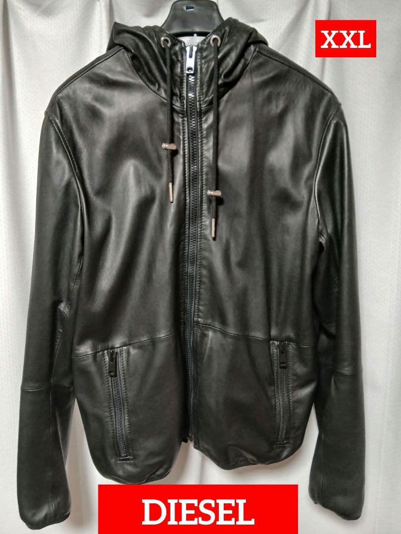 DIESEL　レザーフーディー　XXL