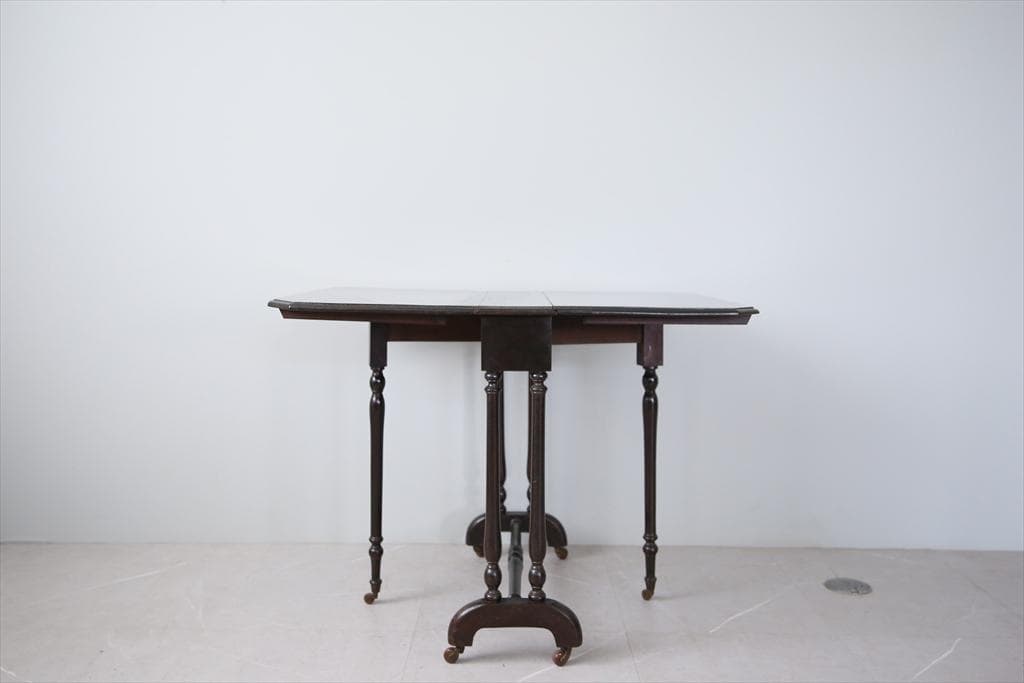 英国アンティーク木製ゲートレッグテーブル/ダイニング机/バタフライ(89-276