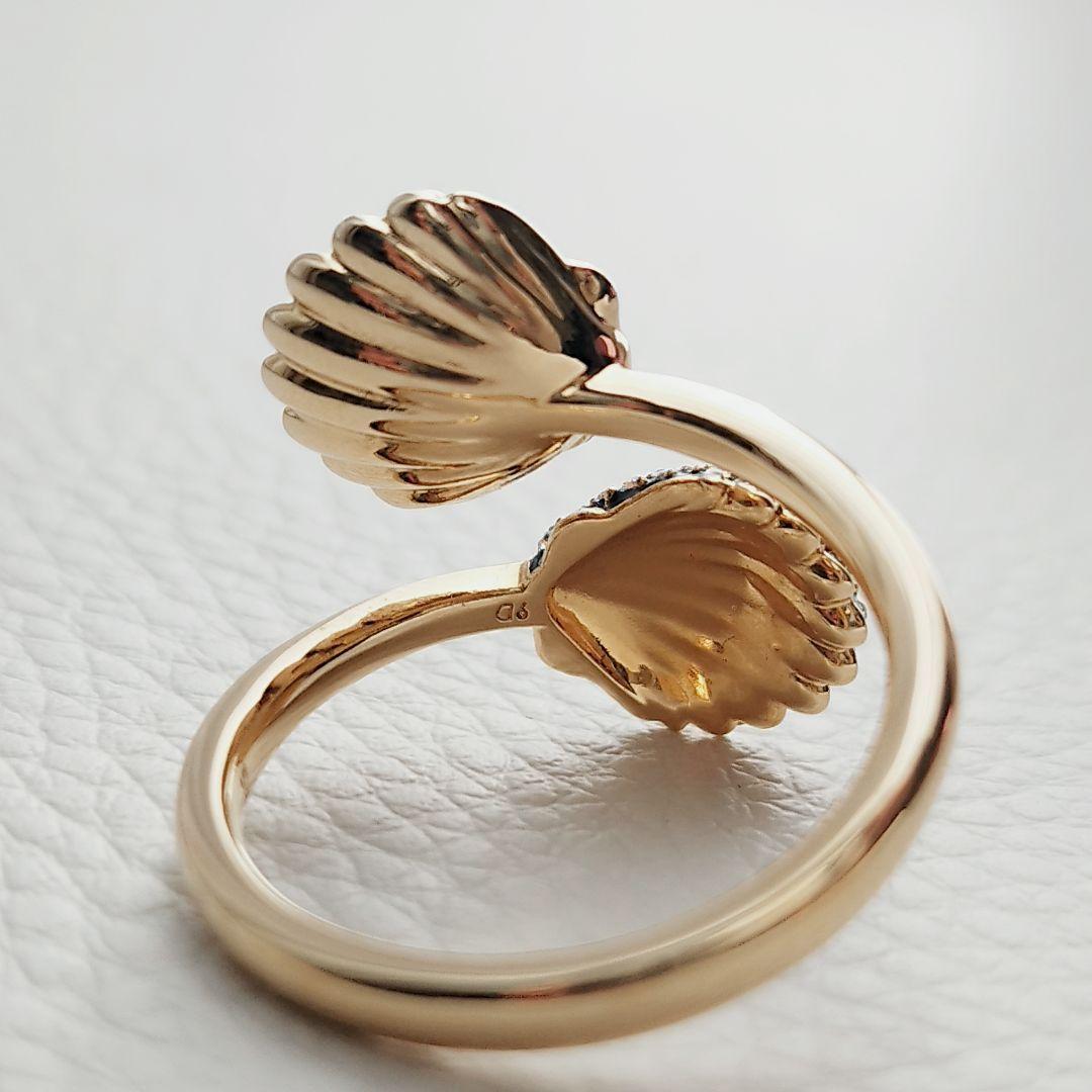 【未使用】スワロフスキー　idyllia　オープンリング　貝　パール 16号