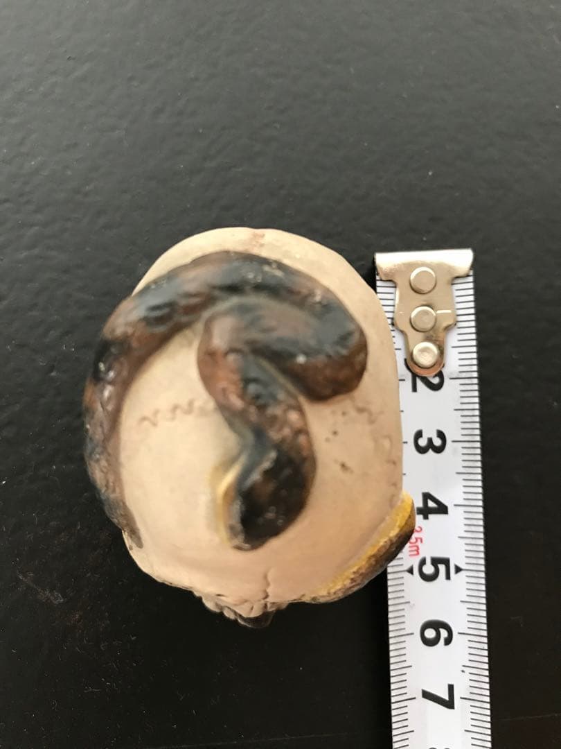 野晒し髑髏 髑髏 ドクロ 陶器 置物 オブジェ 美品 昭和 骨董 コレクター