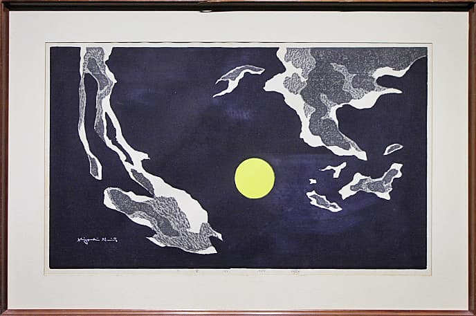 斎藤清 【月雲（3)】1980年 木版画
