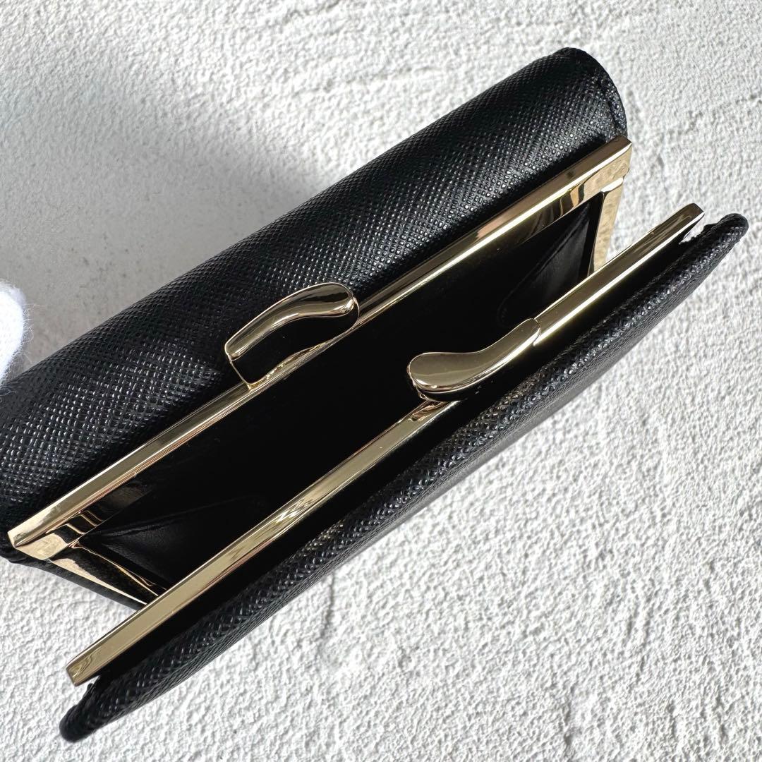 ヴィヴィアンウエストウッド 三つ折り財布 がま口 オーブ レザー ブラック