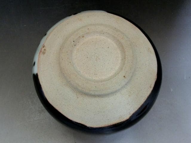 茶碗■黒織部「岡本篤」天神窯 桐共箱 お茶道具 古美術 時代物 骨董品■