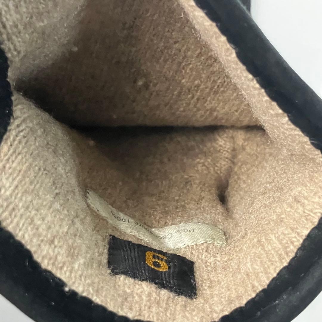【未使用級】HERMES エルメス　最上級カシミア スエード　手袋　Hロゴ　黒