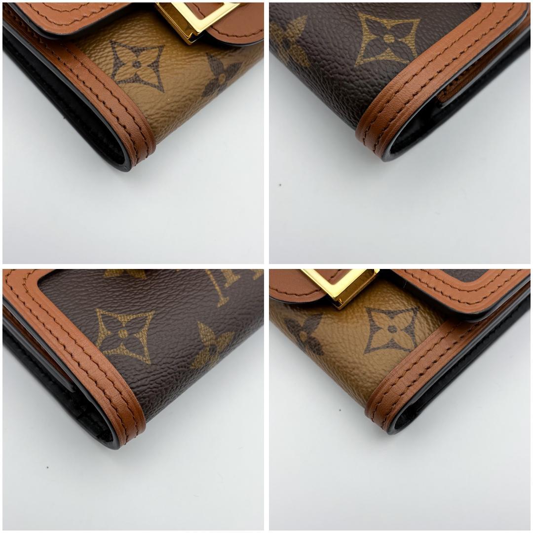 【極美品】ICタグ ルイヴィトン モノグラムリバース ポルトフォイユ ドフィーヌ