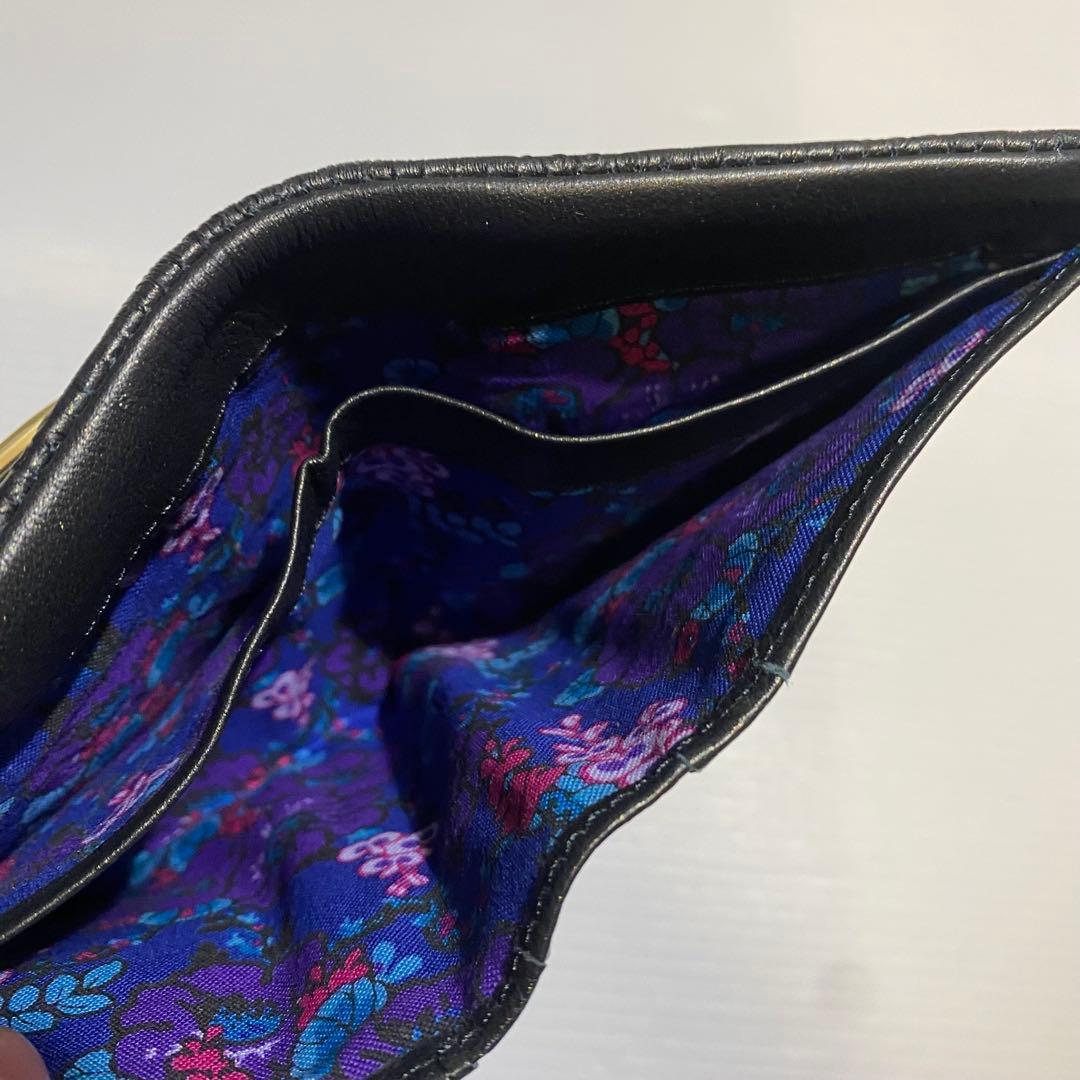 【未使用級】ANNA SUI　ピーコック　２つ折財布　ブラック　現行品