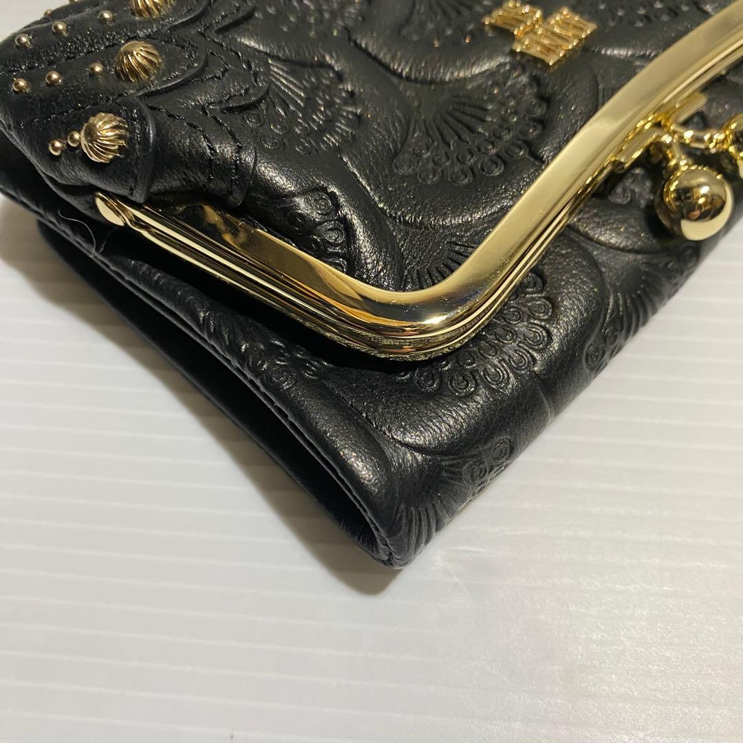 【未使用級】ANNA SUI　ピーコック　２つ折財布　ブラック　現行品