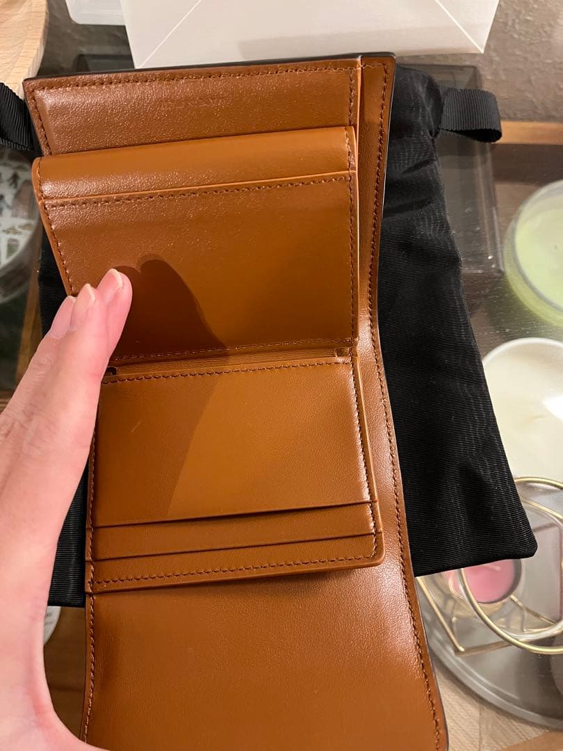 セリーヌ CELINE 三つ折り財布 ウォレット トリオンフ レザー/ツイード