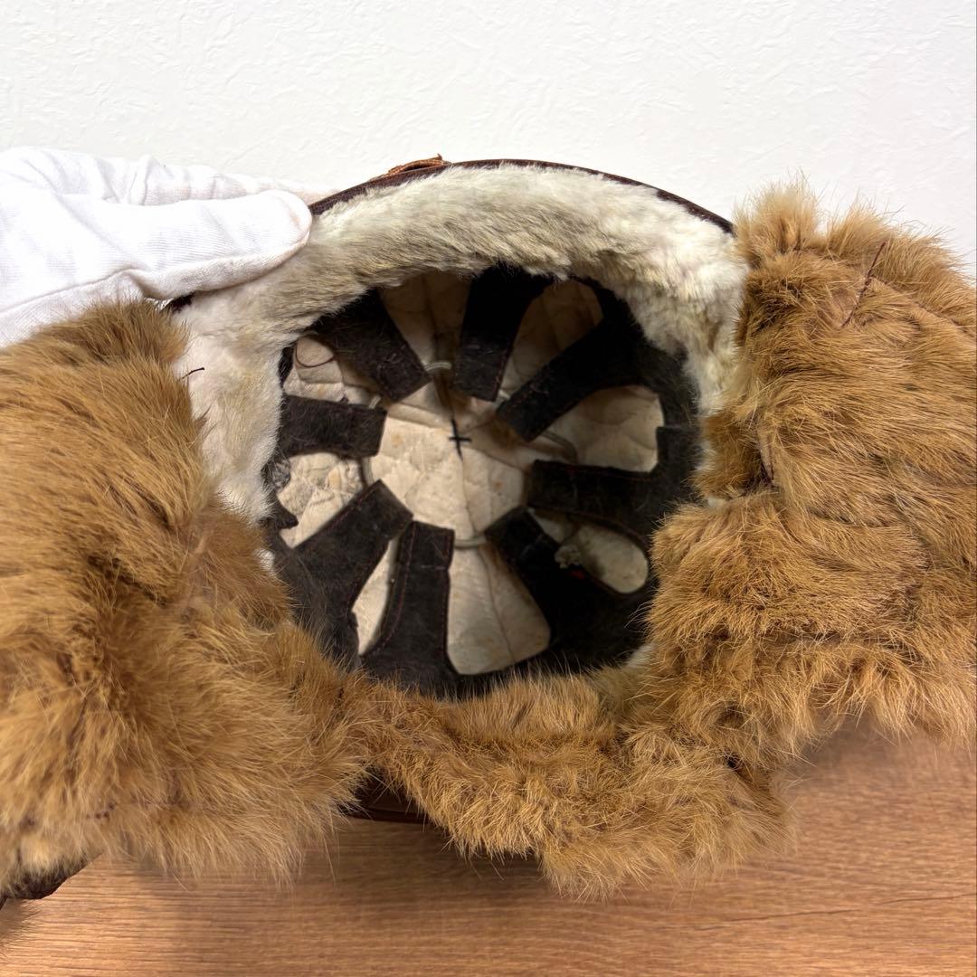 貴重 当時物 実物 旧日本陸軍 戦車帽 防寒型 冬様 革製 日本軍 ヘルメット