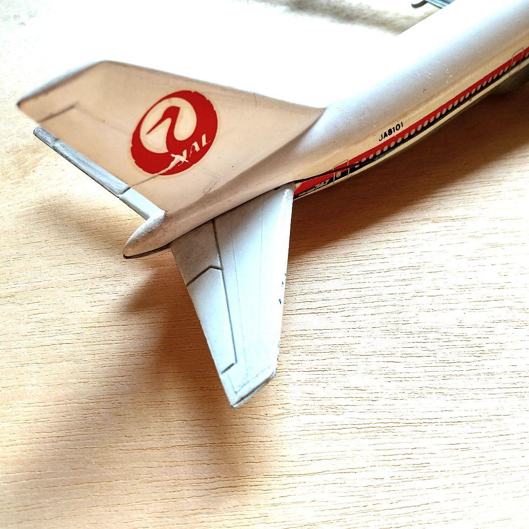 【希少】飛行機模　JAL 8101　鶴マーク　メタル台座付き