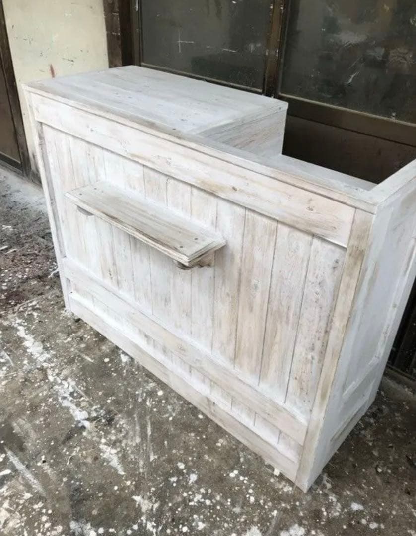 木製店舗什器 レジカウンター　ホワイトシャビー