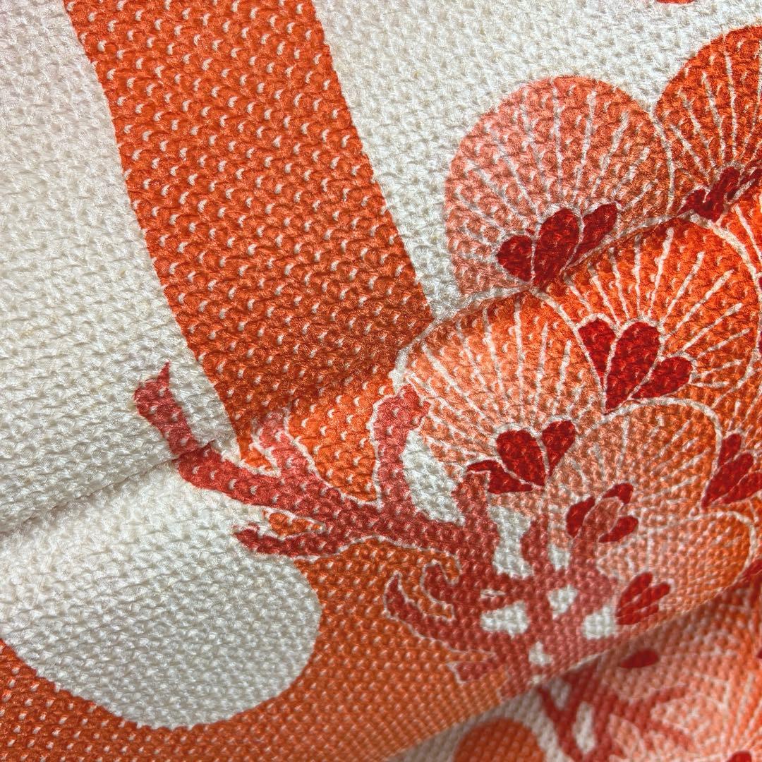 444 振袖フルセット 正絹 朱赤 オレンジ 絞り 藤娘きぬたや 高級 小柄さん