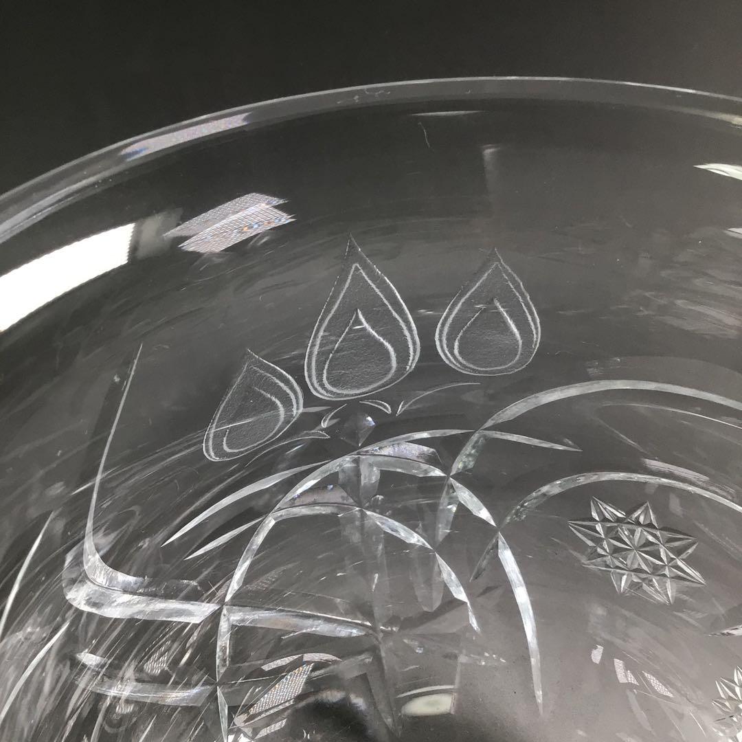 Ｒ８　水指　『山本曠作』『クリスタル硝子』『切子水指』　共箱　茶道具　ガラス工芸