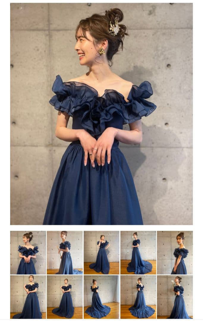 THE URBAN BLANCHEカラードレス ネイビーM