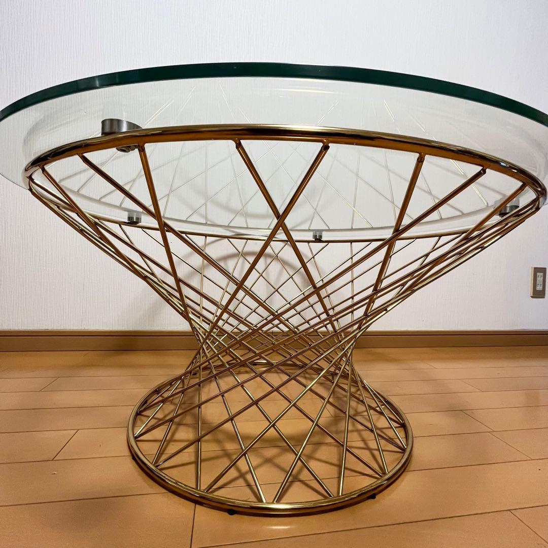 美品 Francfranc フランフラン マーリアコーヒーテーブル ゴールド