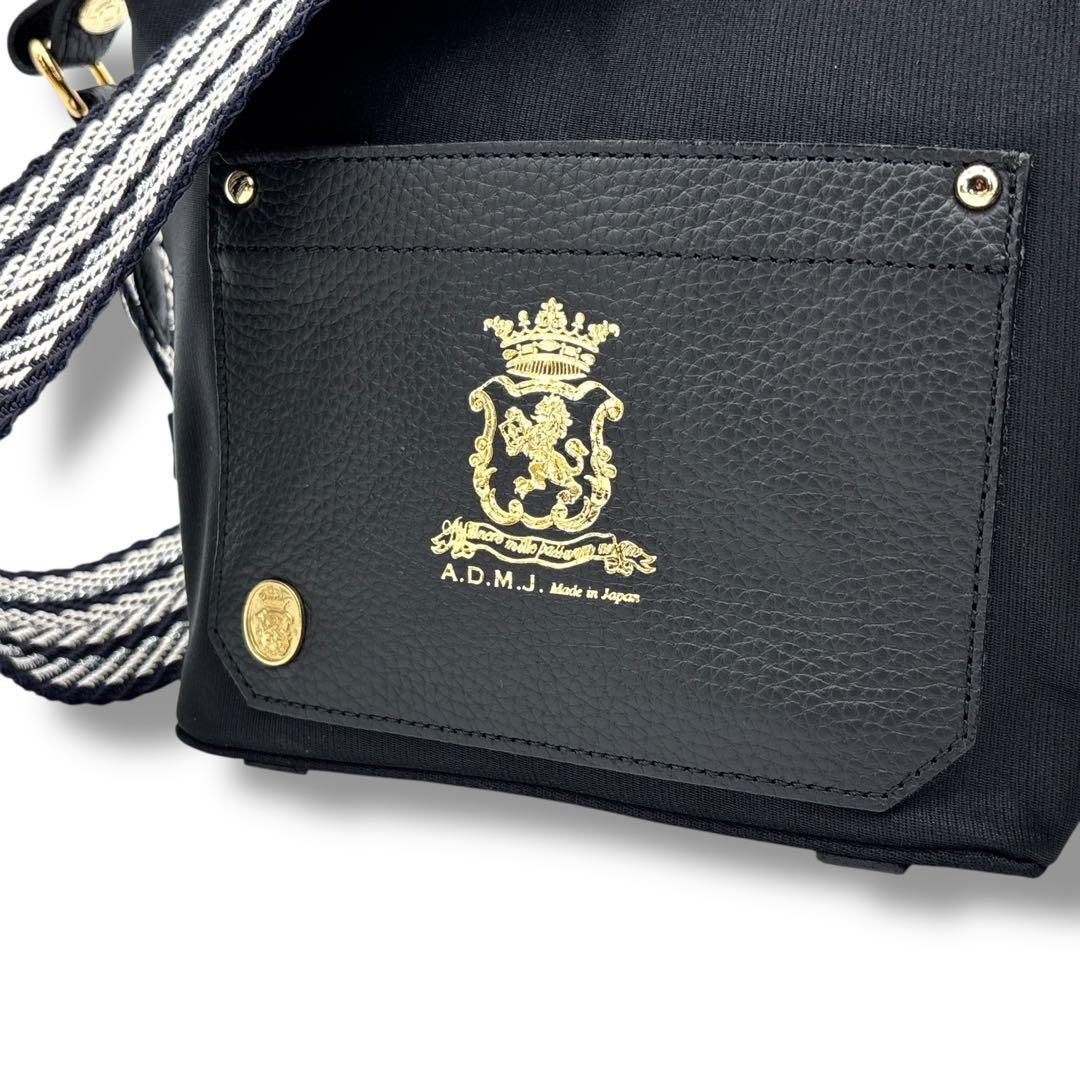【希少】A.D.M.J. ナイロン マーキスアクセント クロスボディバッグ 黒